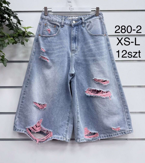 Rybaczki damskie jeans Roz XS-XL, 1 Kolor .Paczka 10 szt